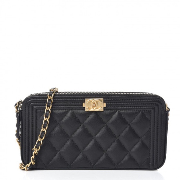 Chanel Le Boy Calfskin Wallet On Chain - Picture 1 of 8